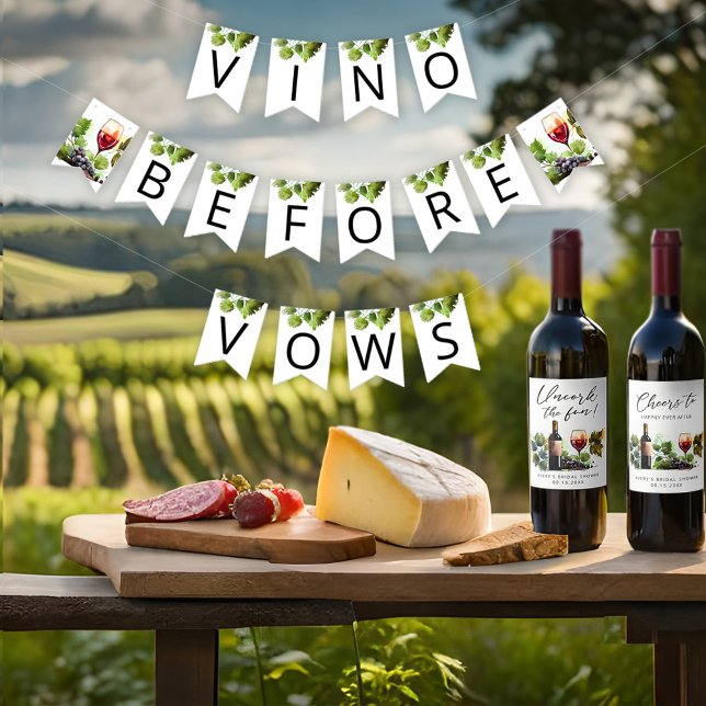 Vino Before Vows Bridal Shower  Bunting (Creator Uploaded)