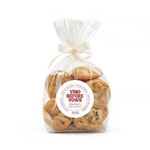 Vino Before Vows Burgundy Bridal Shower Classic Round Sticker