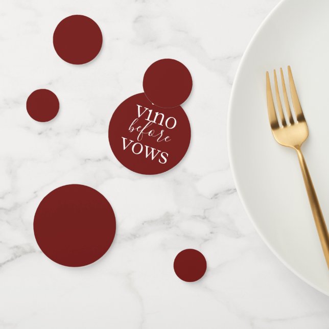 Vino before Vows Burgundy Red Table Confetti (Group)