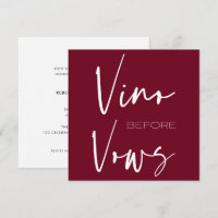 Vino before Vows Burgundy Red Wine Tasting Bridal