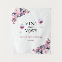Vino Before Vows Floral Bridal Shower Backdrop