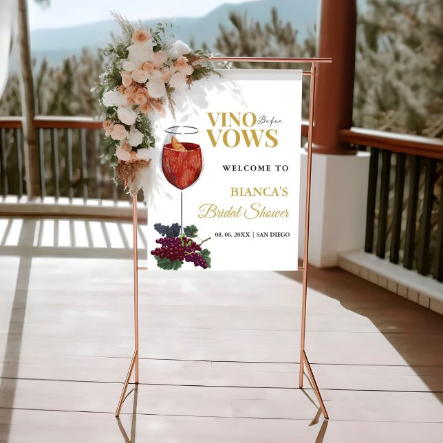 Vino before Vows Floral Bridal Shower Welcome  Poster (Creator Uploaded)
