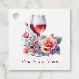 Vino Before Vows Floral Wine Bridal Shower Favour Tags