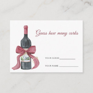 Vino before vows How many corks bridal game Enclosure Card