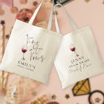 Vino Before Vows Maid of Honour Name Bridal Shower Tote Bag<br><div class="desc">Vino Before Vows Maid of Honour Name Bridal Shower. The letterinf for Vino before Vows on the front and Maid of Honour on the back are in a set elegant script - other roles are also available in this collection. The rest of the text you can easily personalise.</div>