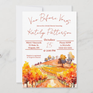 Vino Before Vows, Vineyard Bridal Shower Invitation