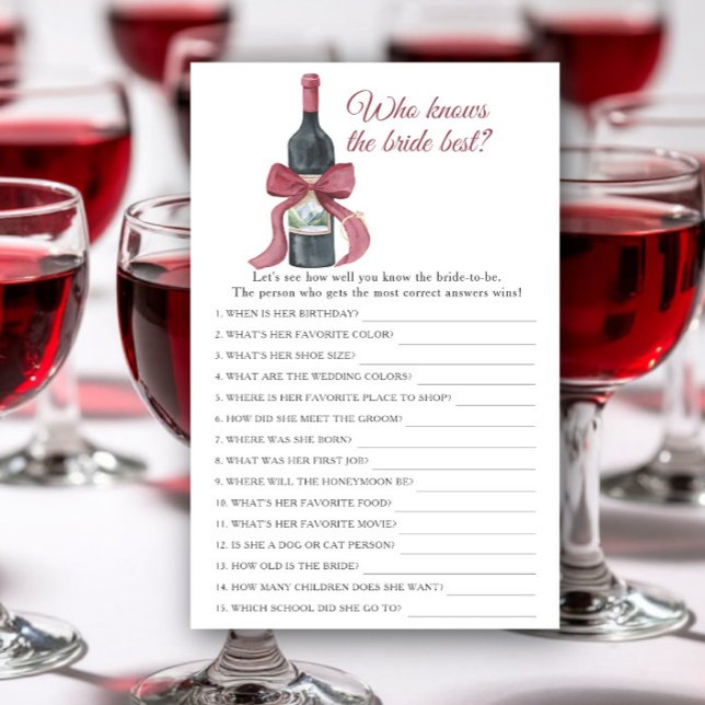 Vino before Vows Who knows the bride best (Creator Uploaded)