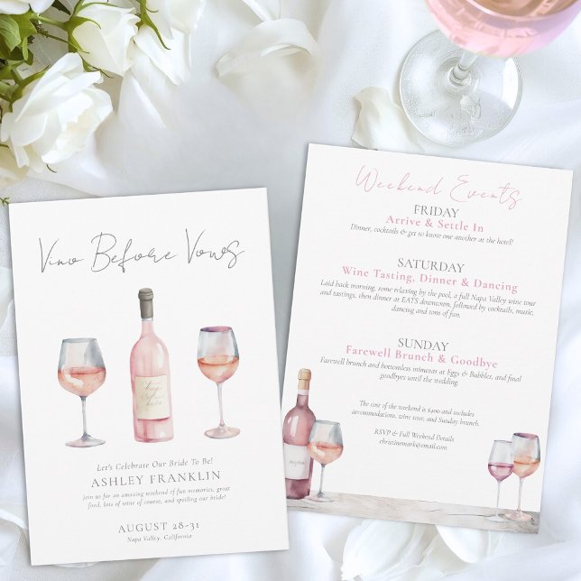 Vino Before Vows Wine Bachelorette Invitation (Vino Before Vows Wine Bachelorette Invitation)