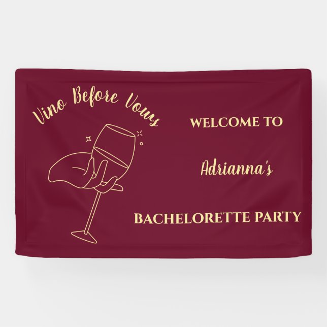 Vino Before Vows Wine Bachelorette Weekend Banner (Horizontal)