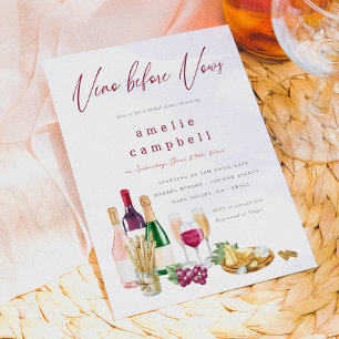 Vino Before Vows Wine Bridal Shower Invitation