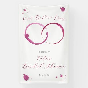 Vino Before Vows, Wine, Bridal Shower Welcome Banner