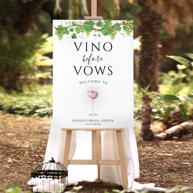 Vino Before Vows Wine Bridal Shower Welcome Sign (Creator Uploaded)