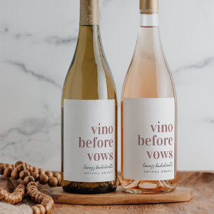 Vino Before Vows Wine Country Bachelorette Party Label