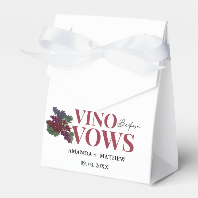 Vino before vows WIne Tasting bridal shower Favour Box (Front Side)