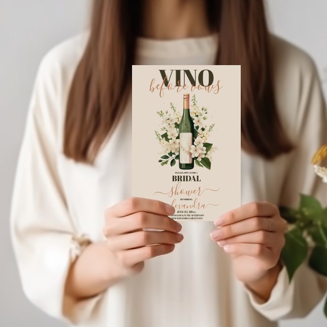 Vino Before Vows Wine Tasting Bridal Shower Invitation (Creator Uploaded)