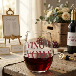 Vino before vows WIne Tasting bridal Stemless Wine Glass