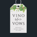 Vino Before Vows Wine Theme Bridal Shower Gift Tags<br><div class="desc">Enhance your wine-themed bridal shower with the "Vino Before Vows Wine Theme Bridal Shower Gift Tags, " featuring watercolor wine leaves. Whether hosting a wine-themed bridal shower,  a winery party,  or a wine-tasting celebration,  these tags add an elegant touch to your bridal shower favours.</div>