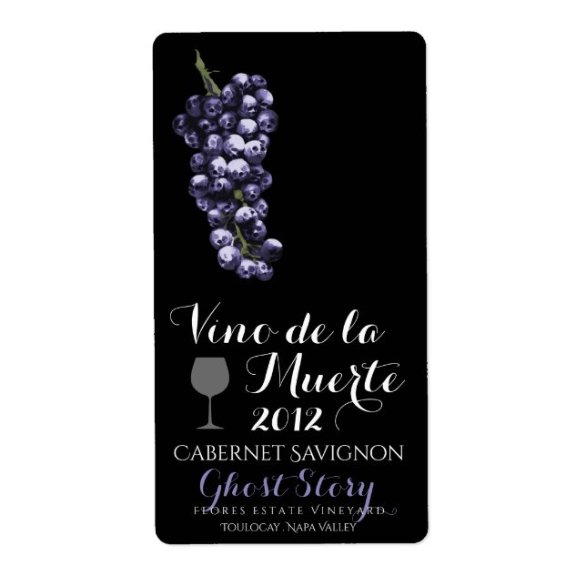 vino de la muerte wine label (Front)