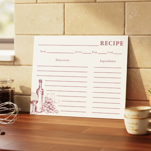 Vino Wine Dark Red Recipe Card (Creator Uploaded)