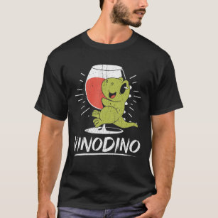 Vinosaur Vinodino Dinosaur With Wine Red Wine Whit T-Shirt