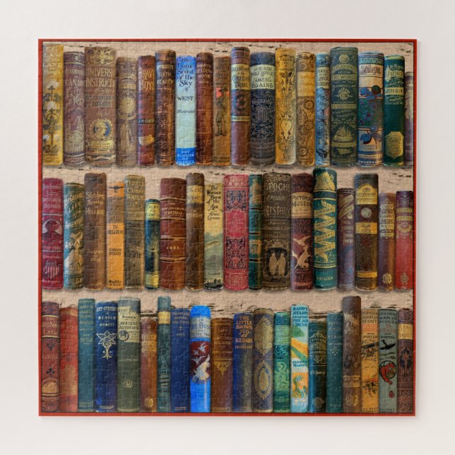 VINT. BOOK SPINES COLLAGE THEME JIGSAW PUZZLE (Horizontal)