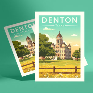 Vintae Denton Texas Postcard