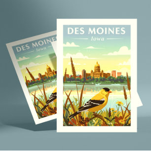 Vintaeg Des Moines Iowa Postcard