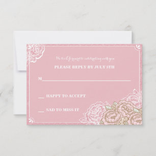 Vintag Cabbage Roses Reply Card