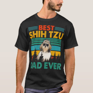 Vintag Retro Best Shih Tzu Dad Happy Fathers Day D T-Shirt