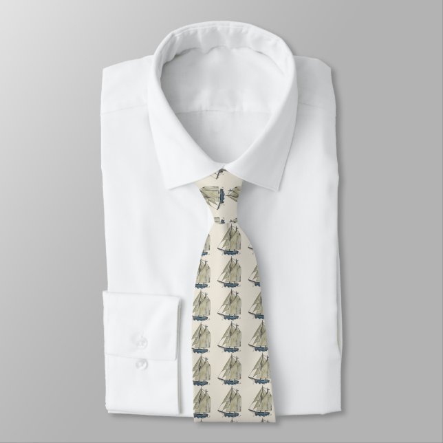 vintag sailing ship tie (Tied)