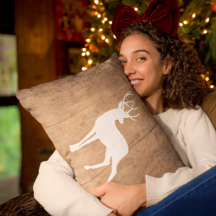 Vintaga Beauty Wood & Deer  Lumbar Cushion
