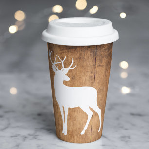 Vintaga Beauty Wood & Deer  Paper Cups