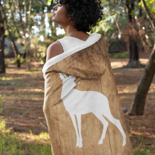 Vintaga Beauty Wood & Deer  Sherpa Blanket