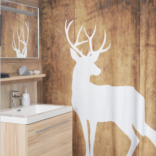 Vintaga Beauty Wood & Deer Shower Curtain