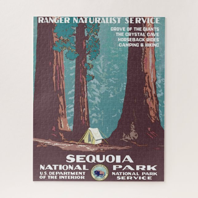 Vintage1938 Sequoia National Park Poster Jigsaw Puzzle (Vertical)
