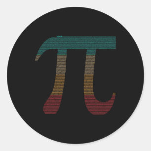 Vintage 10000 Digits Pi Sign - Math Mathematics - Classic Round Sticker