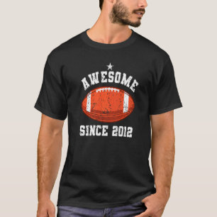 Vintage 10th Birthday Football Player 10 Year Old  T-Shirt