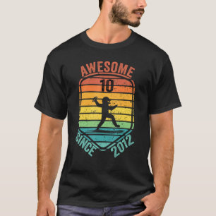 Vintage 10th Birthday Football Player Awesome Sinc T-Shirt
