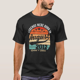 Vintage 10th Birthday Legends Were Born In August  T-Shirt