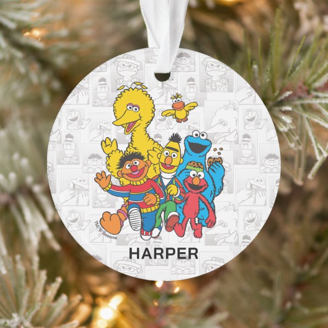 Vintage 123 Sesame Street | Name & Photo Ornament (Tree)