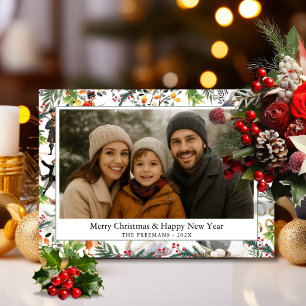 Vintage 12 Days of Christmas Holiday Photo Card