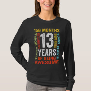 Vintage 13th Birthday 13 Years Old Being Awesome T-Shirt