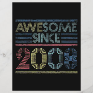 Vintage 13th Birthday Gifts Awesome Since 2008 Flyer