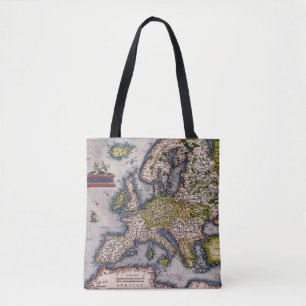 Vintage 1572 Map of Europe Bag