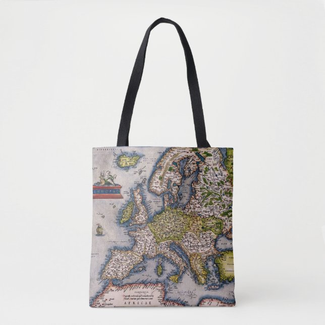 Vintage 1572 Map of Europe Bag (Front)