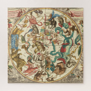 Vintage 1660 Southern Hemisphere Star Map Jigsaw Puzzle