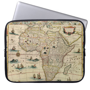 Vintage 1660's Africa Map by Willem Janszoon Blaeu Laptop Sleeve