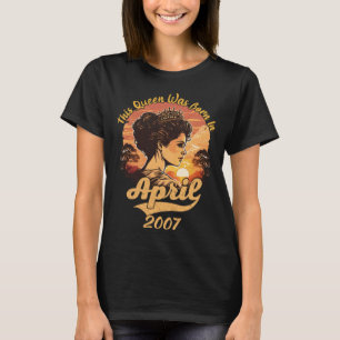 Vintage 16th Birthday This Queen Was Born In April T-Shirt