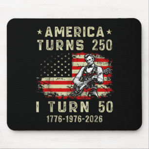 Vintage 16th President Abe Lincoln Playing Guitar Mouse Pad
