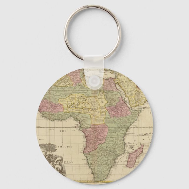 Vintage 1725 Africa Map Key Ring (Front)